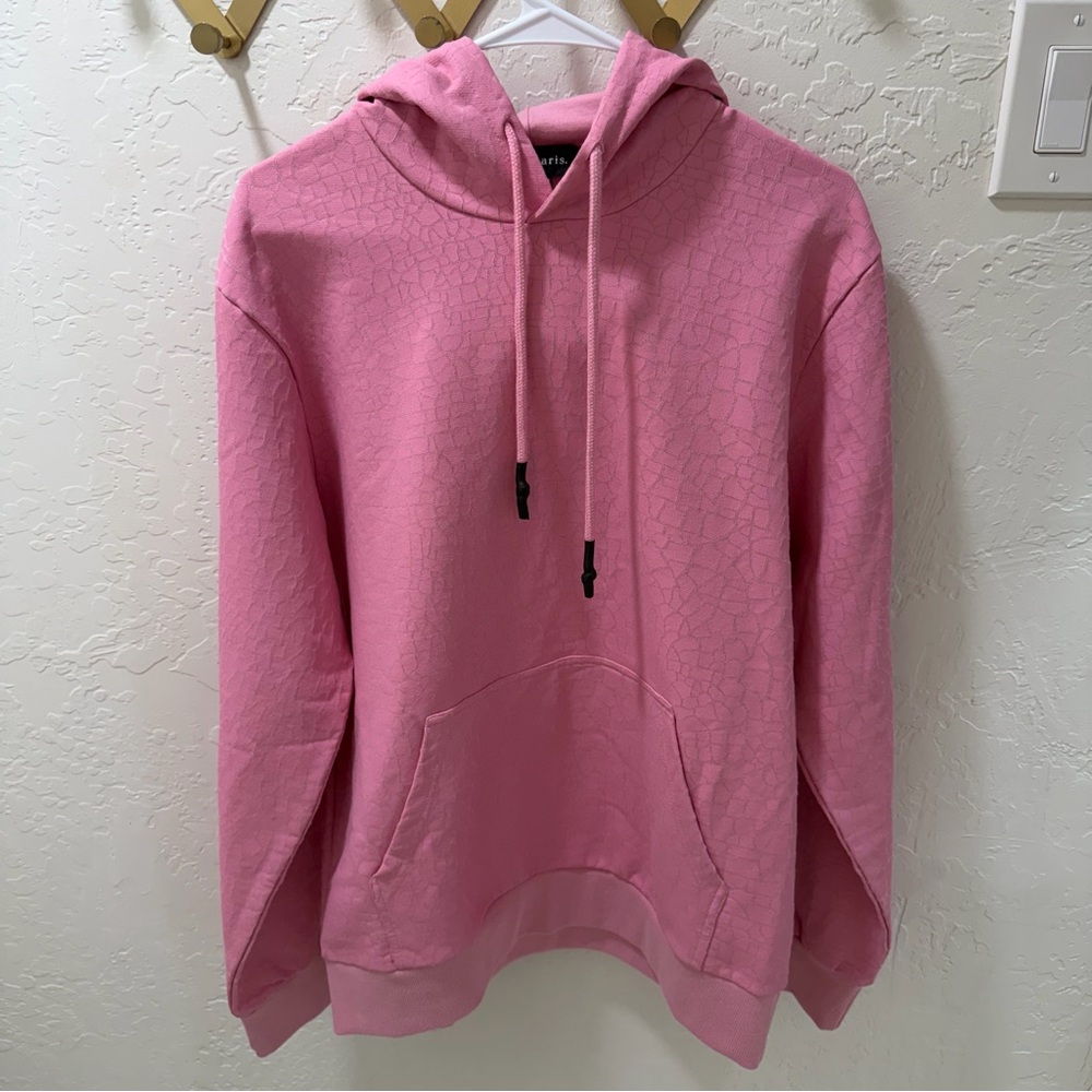 Eleven Paris Men’s Pink Textured Hoodie - Medium